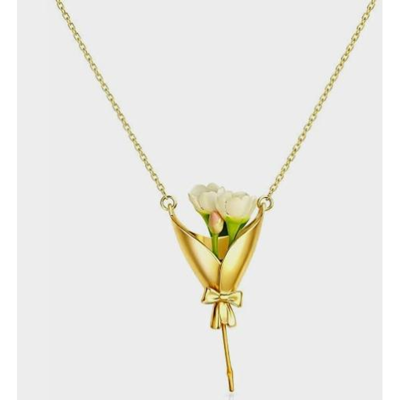 Women Accessories Bouquet - สร้อยคอจี้รูปแจกันดอกไม้ 2026 DIY จี้ช่อดอกไม้ อุปกรณ์ตกแต่งแจกันดอกไม้สำหรับผู้หญิง ชุดงานพรอม