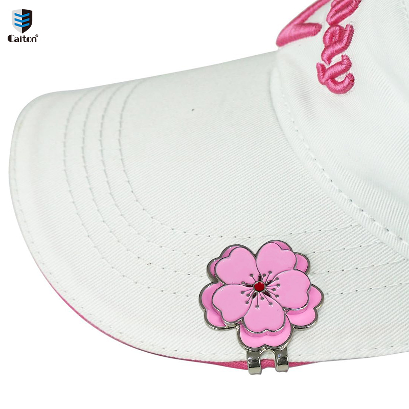 Women'S Golf Accessories - คลิปหนีบหมวกกอล์ฟ Caiton Rose พร้อมที่หนีบแม่เหล็กสำหรับติดลูกกอล์ฟ, ที่หนีบหมวกแบบดอกไม้, อุปกรณ์เสริมกันสนิม,