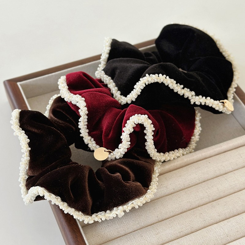 Women'S Accessories Flannels - Charm ผู้หญิง Dark กํามะหยี่สีแดง Flannel Scrunchies