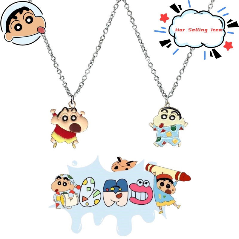 Women Accessories Gift Set - สร้อยคอการ์ตูนครายอนชินจัง สไตล์ญี่ปุ่นน่ารัก ของขวัญวันเกิด วันหยุด สำหรับคู่รัก เพื่อนสนิท