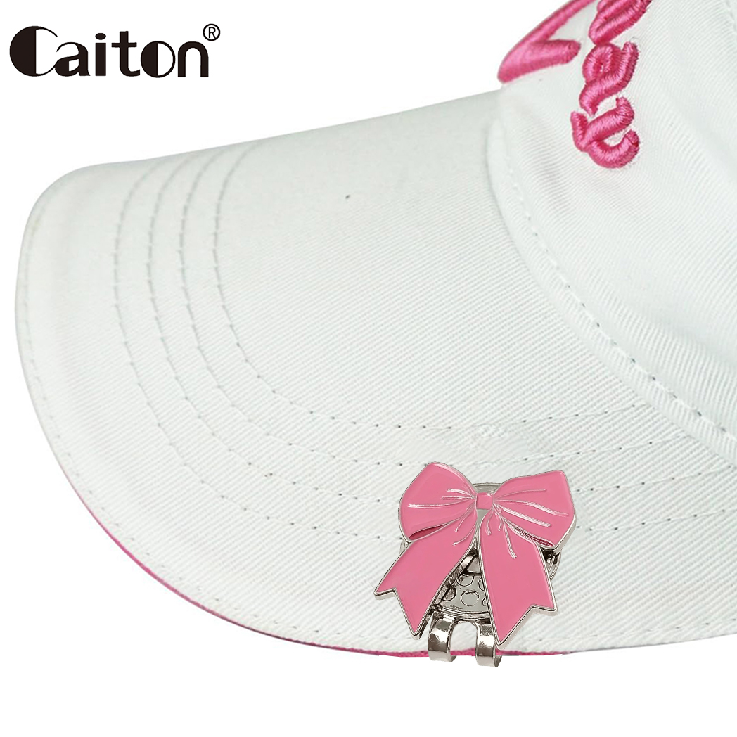 Women'S Golf Accessories - คลิปหนีบหมวกกอล์ฟริบบิ้นสีชมพู Caiton พร้อมที่ทำเครื่องหมายลูกกอล์ฟแบบแม่เหล็ก, อุปกรณ์เสริมหมวกน่ารัก ของขวัญสำหรับผู้หญิงนักกอล์ฟ ชุดฝึกซ้อมพัตต์กรีน