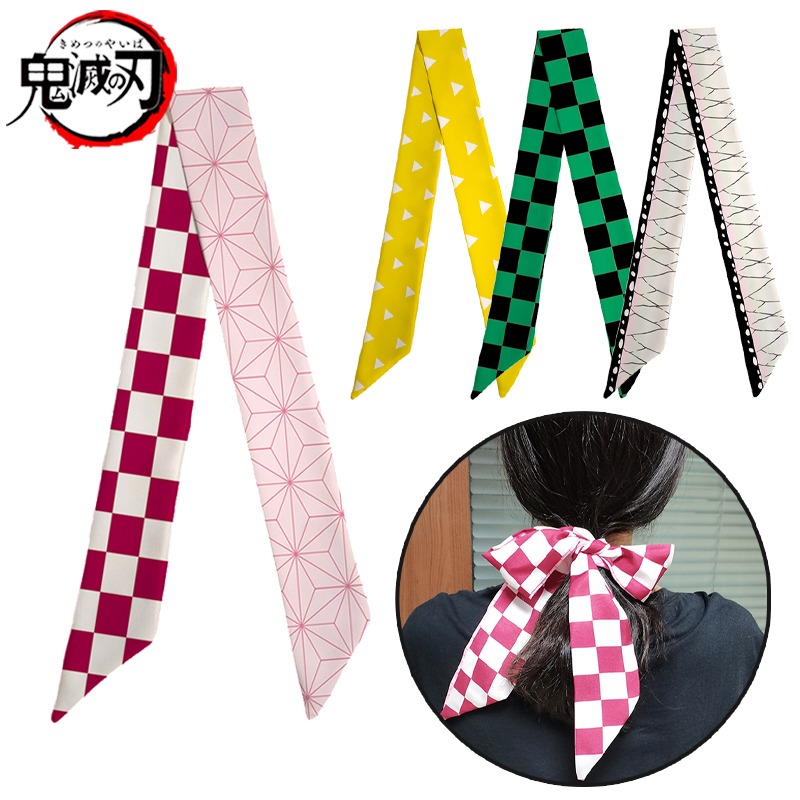 Women'S Accessories Flannels - ผ้าพันคอเดมอนสเลเยอร์ เนซึโกะ ชิโนบุสำหรับผู้หญิงแฟชั่นที่คาดผมผ้าพันคอเครื่องประดับผมอุปกรณ์เสริมผ้าผูกผมของขวัญสำหรับเด็กผู้หญิง