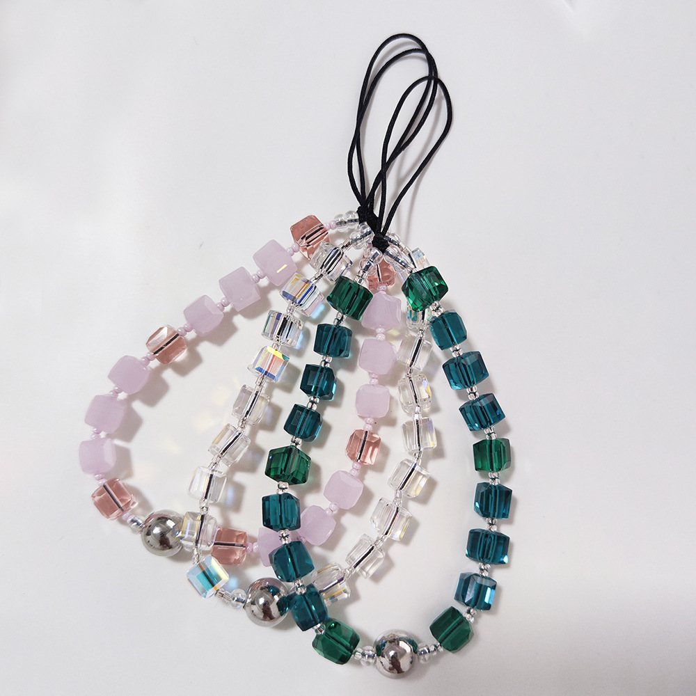 Women'S Y2K Accessories - Herllook โซ่ประดับลูกปัดทรงสี่เหลี่ยมใสสำหรับโทรศัพท์พวงกุญแจ Y2K อุปกรณ์เสริมโซ่สั้นสายคล้องโทรศัพท์