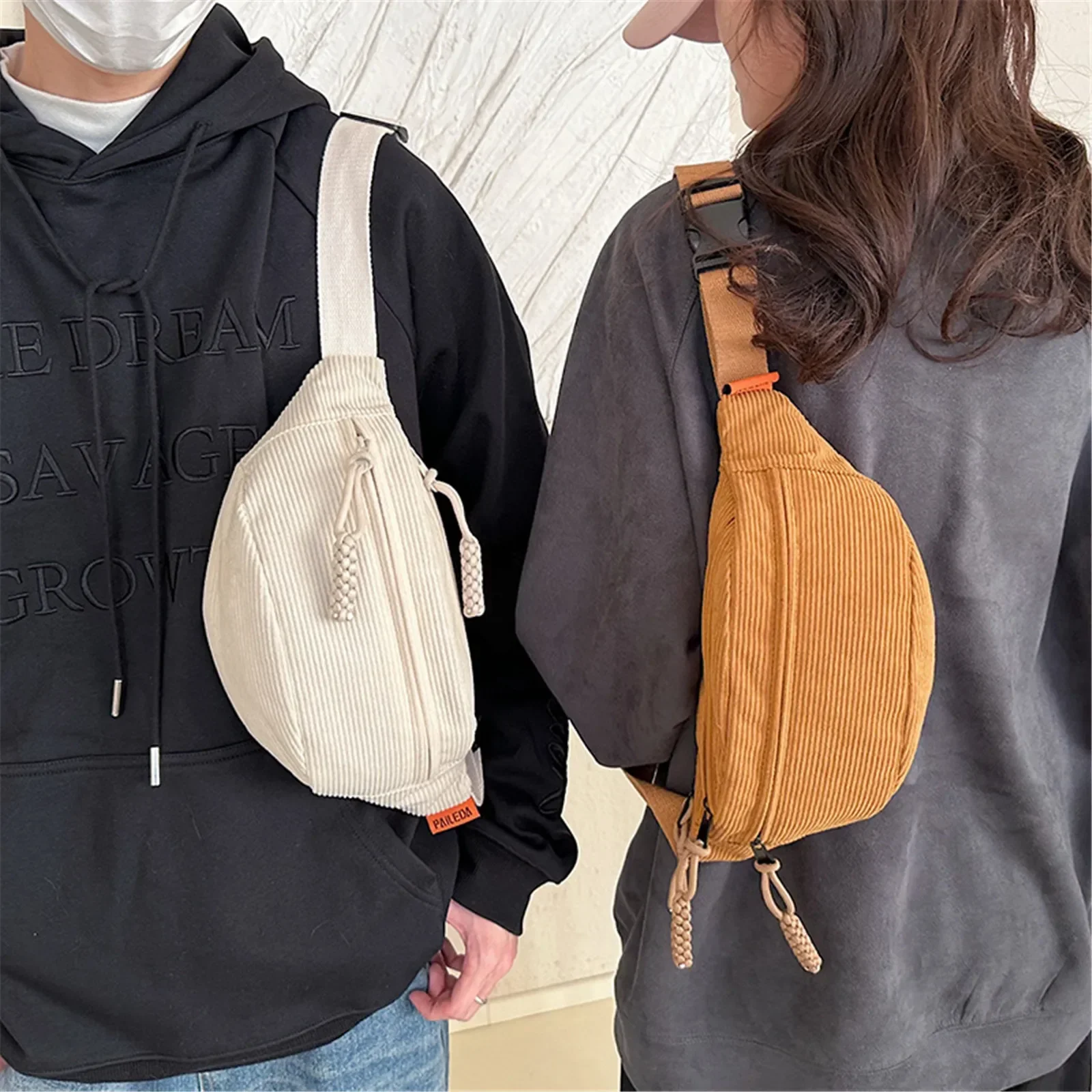 Women Accessories Pouch - 2024แฟชั่นFanny Pack Casual Corduroyเข็มขัดกระเป๋าผู้หญิงกล้วยเอวกระเป๋าสะโพกกระเป๋าไหล่Crossbodyกระเป๋ากระเป๋า