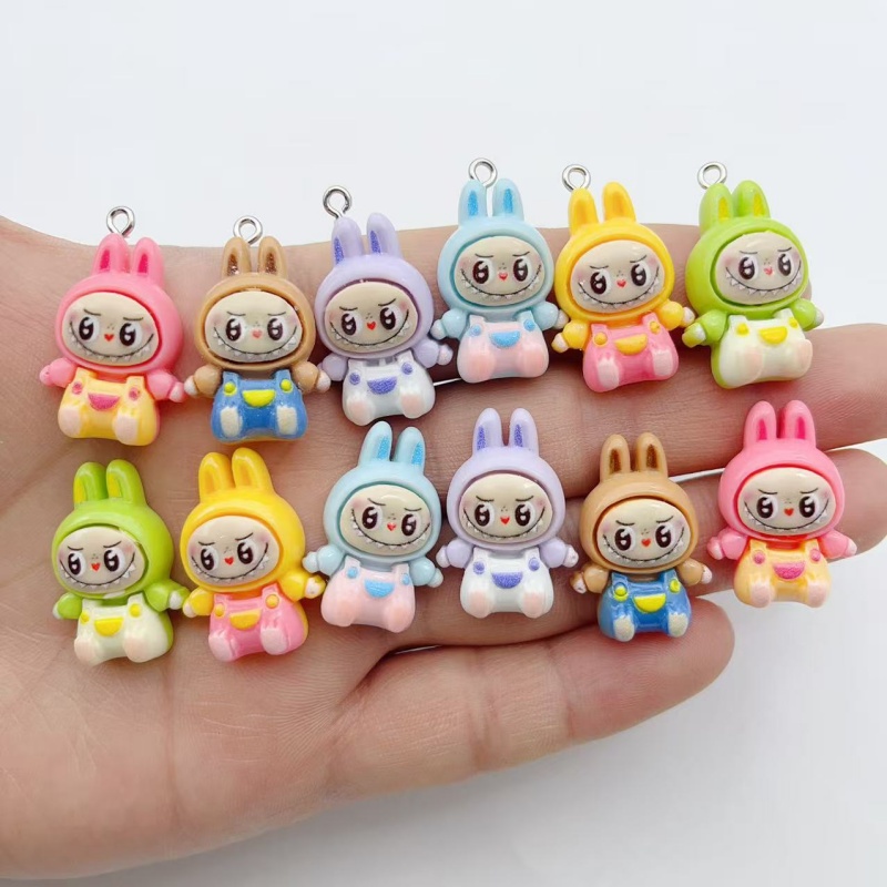 Women'S Keychain Accessories - ชาร์มเรซิ่นรูปบ้านกระต่ายสตรอว์เบอร์รี่น่ารัก 10 ชิ้น จี้รูปสัตว์การ์ตูนน่ารักสำหรับต่างหู พวงกุญแจ ทำเครื่องประดับ