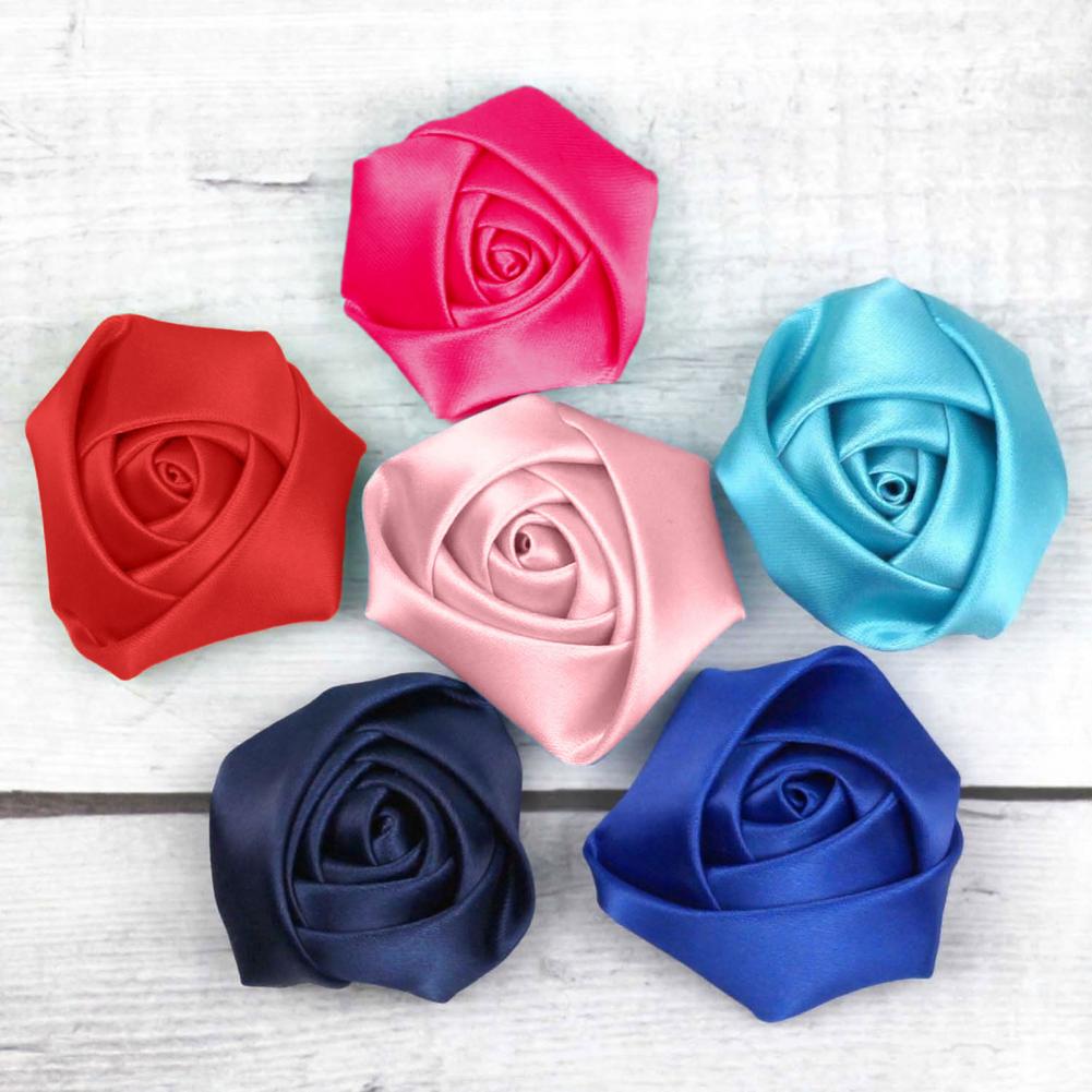 Women Accessories Bouquet - 6 ชิ้น Corsage ดอกกุหลาบผ้าซาตินทำมืองานแต่งงาน Corsage DIY