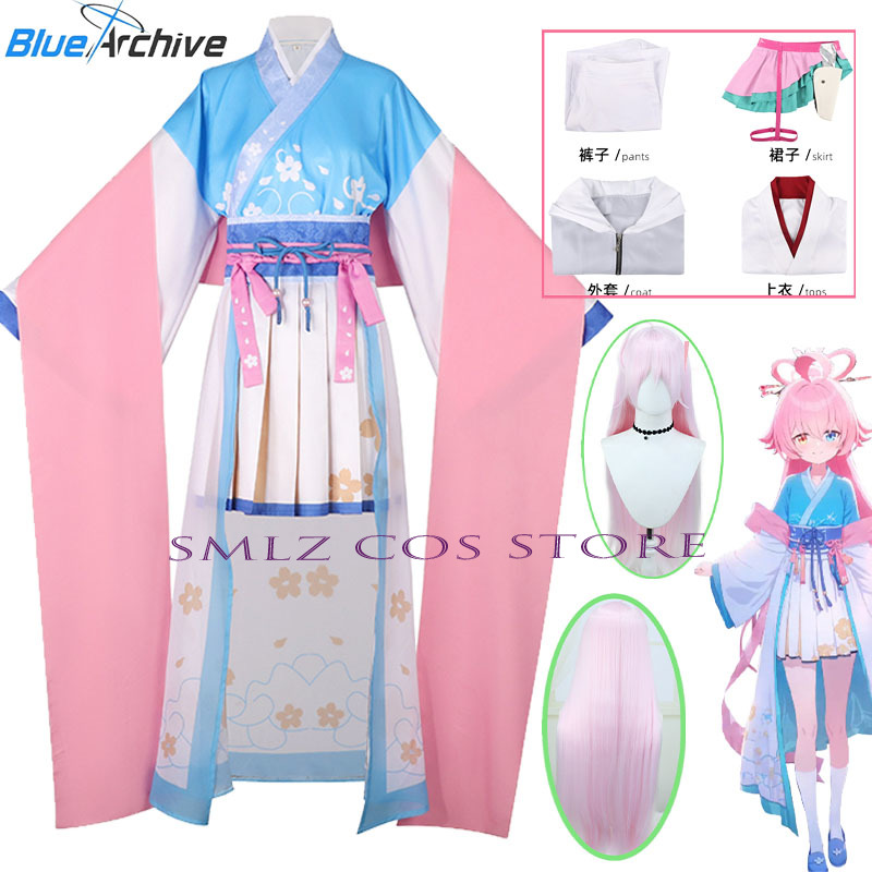 Women'S Accessories For Suit - เกมบลูอาร์ไคฟ ทาคานาชิ โฮชิโนะคอสเพลย์เครื่องแต่งกายผู้หญิงสีชมพูสีฟ้าชุดฮันฟูวิกผมชุดปาร์ตี้ฮาโลวีนชุดสำหรับสตรี