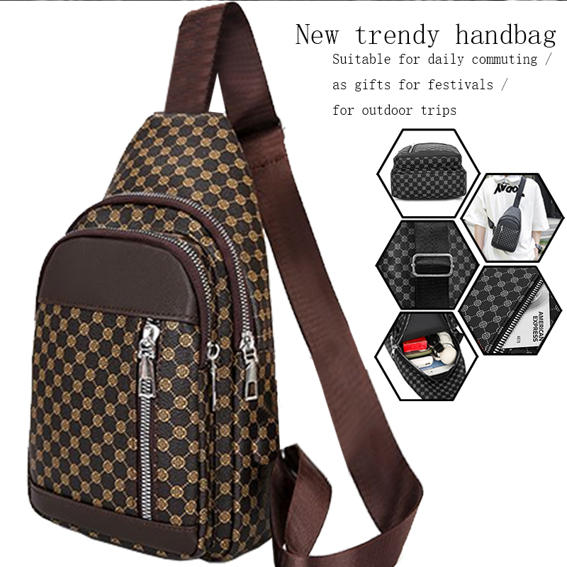 Women Accessories Pouch - กระเป๋าคาดหน้าอกสไตล์เรียบง่ายสำหรับผู้หญิงและผู้ชายที่มีดีไซน์ลายจุดแบบแพทช์เวิร์ค เหมาะสำหรับกระเป๋าสะพายไหล่เดี่ยวสำหรับธุรกิจ