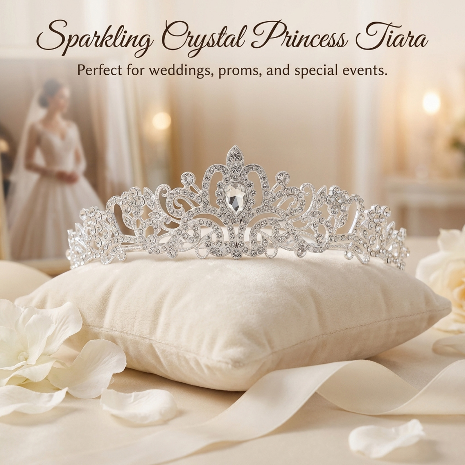 มงกุฎเจ้าสาวสุดหรู ประดับด้วยค - Women Accessories For Wedding บทวิจารณ์และราคา