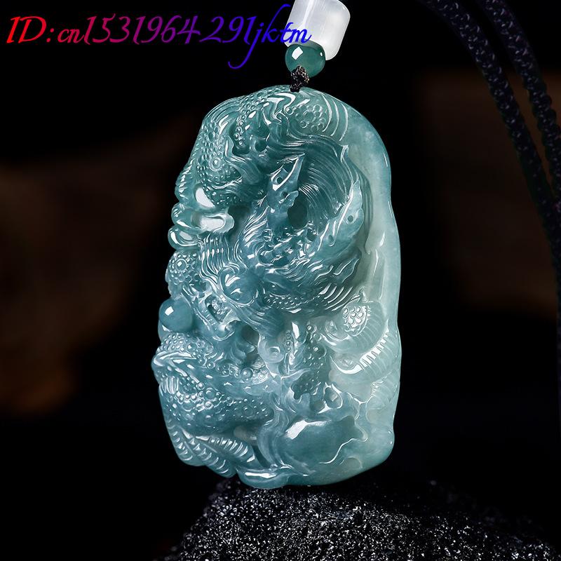 หยกพม่าธรรมชาติจี้มังกรสร้อยคอ - Women Accessories For Gift บทวิจารณ์และราคา