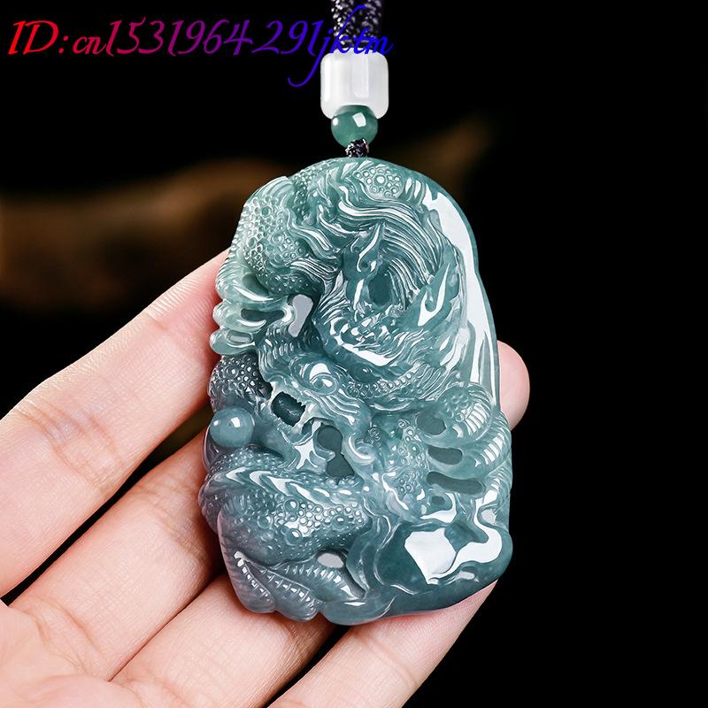 หยกพม่าธรรมชาติจี้มังกรสร้อยคอ - Women Accessories For Gift บทวิจารณ์และราคา