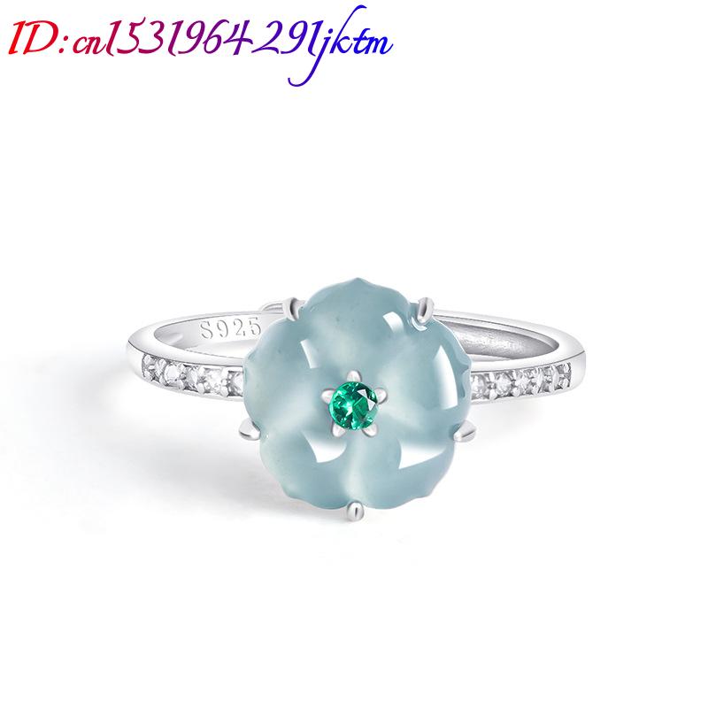 แหวนหยกพม่าสีฟ้า 925 เงินแท้ ห - Women Accessories For Gift บทวิจารณ์และราคา