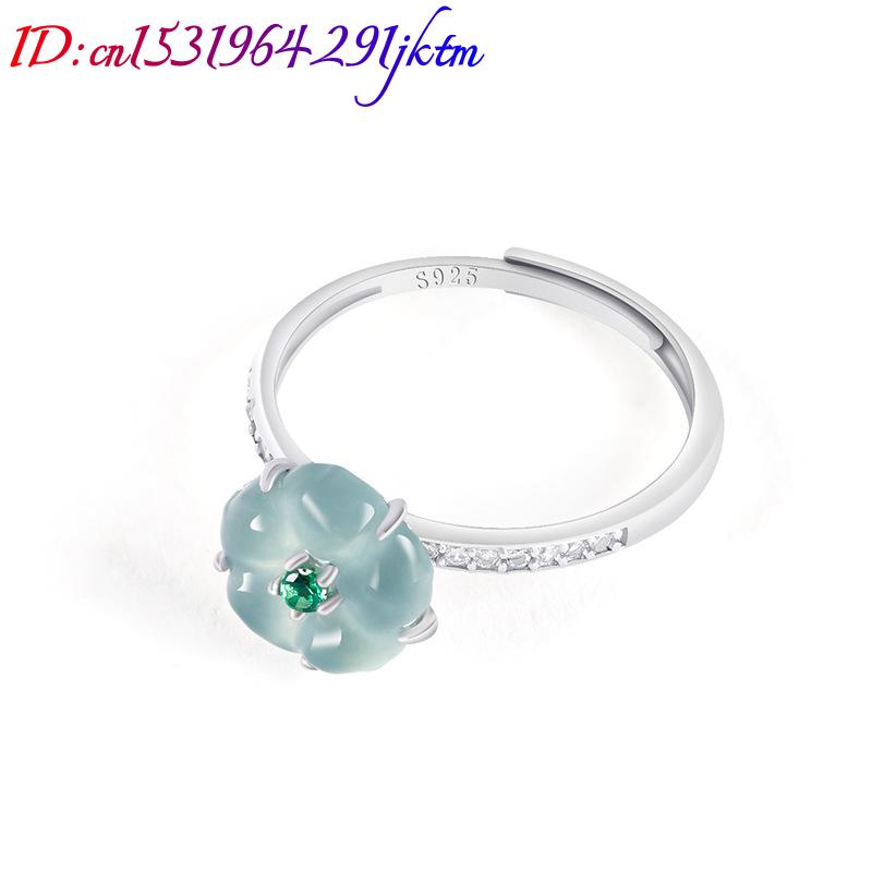 แหวนหยกพม่าสีฟ้า 925 เงินแท้ ห - Women Accessories For Gift บทวิจารณ์และราคา