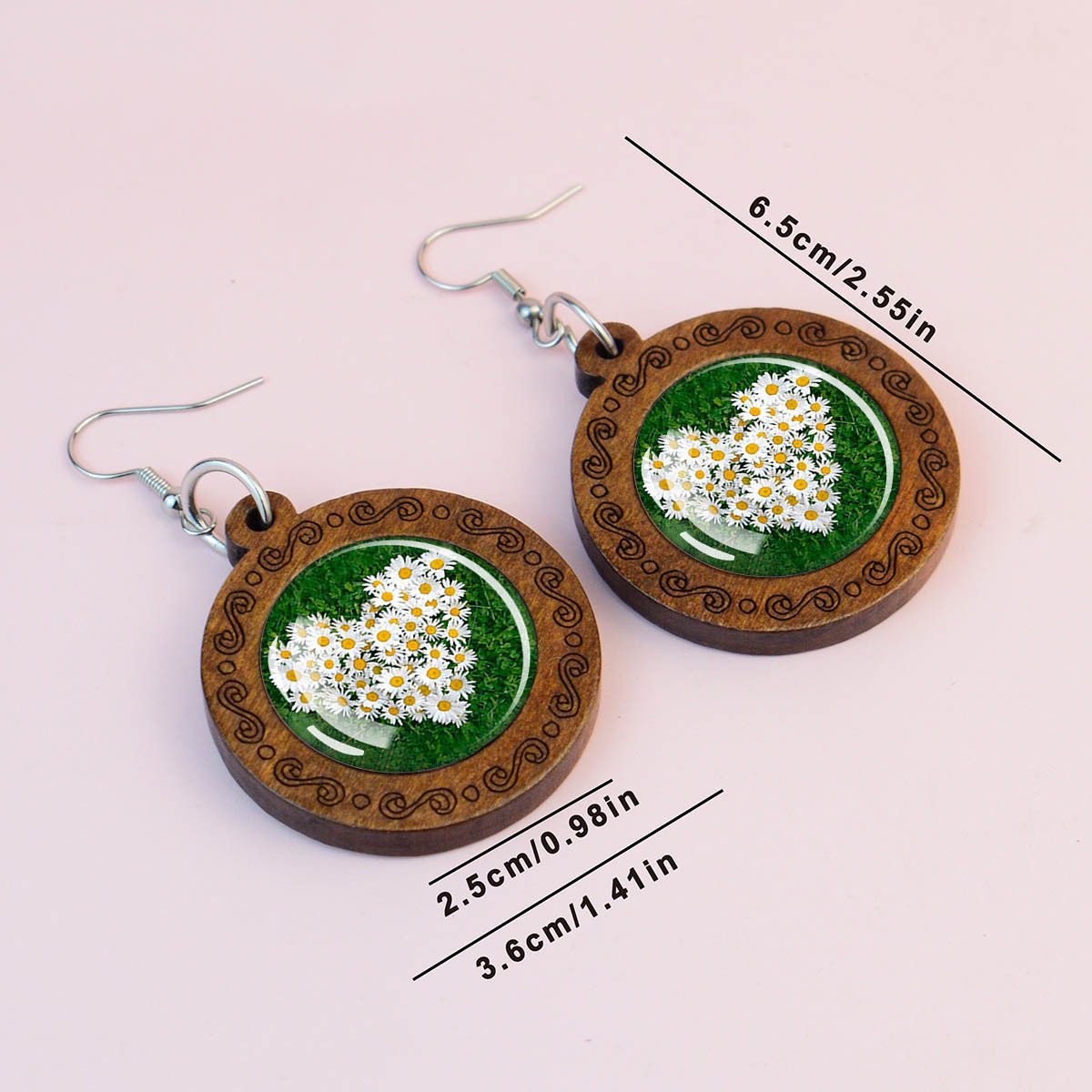 1 คู่ ต่างหูไม้แกะสลักลายดอกเด - Women Accessories Bouquet บทวิจารณ์และราคา
