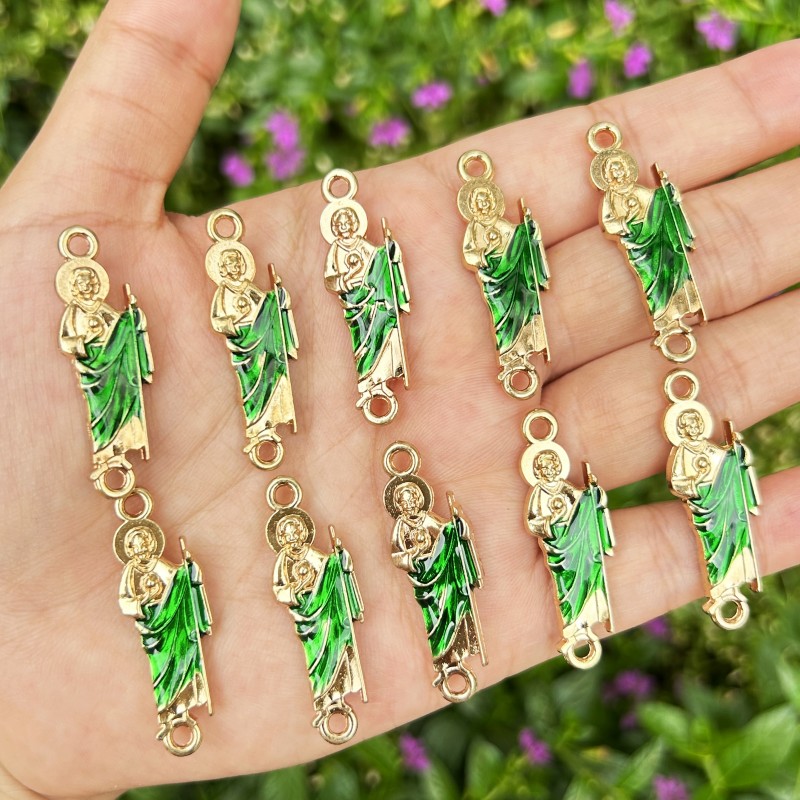 10PCS สีเขียว Saint Jude สร้อย - Women Juda Accessories บทวิจารณ์และราคา