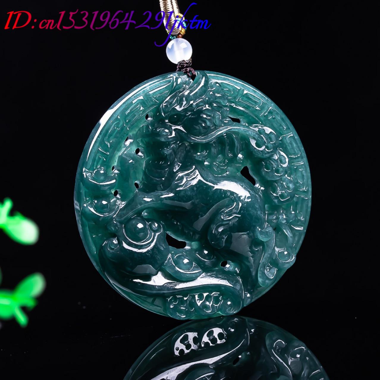 หยกพม่าจี้มังกรอัญมณีหยกแท้ของ - Women Accessories For Gift บทวิจารณ์และราคา