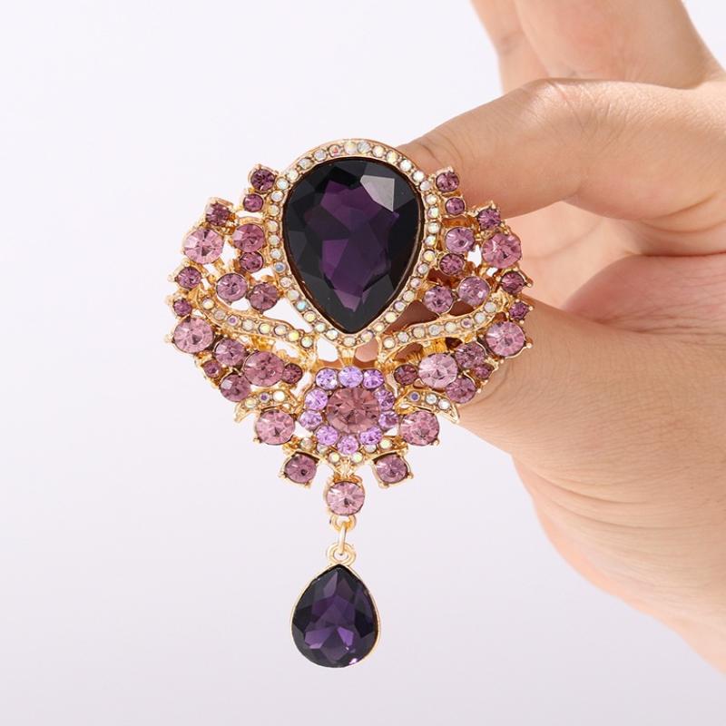เข็มกลัดรูปหยดน้ำประดับคริสตัล - Women Accessories Bouquet บทวิจารณ์และราคา