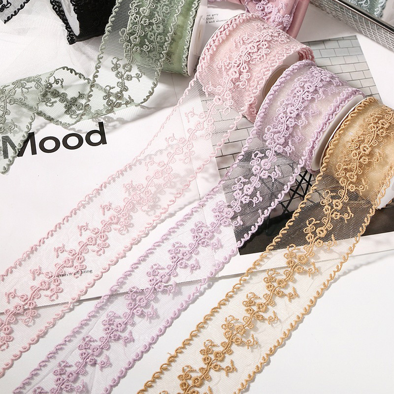 ริบบิ้นลูกไม้ปักลายดอกไม้ยาว 1 - Women Accessories Bouquet บทวิจารณ์และราคา