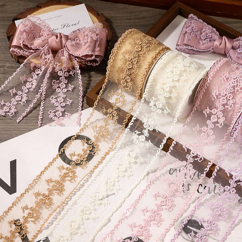 ริบบิ้นลูกไม้ปักลายดอกไม้ยาว 1 - Women Accessories Bouquet บทวิจารณ์และราคา