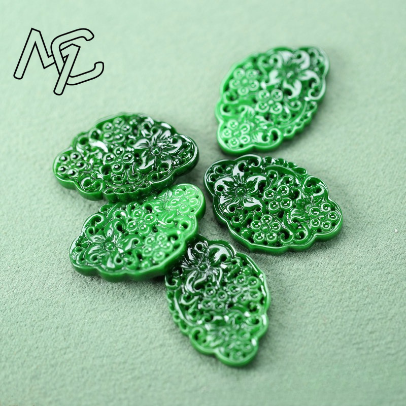 2 ชิ้น DIY หยกเขียวธรรมชาติแบบ - Women Accessories For Gift บทวิจารณ์และราคา