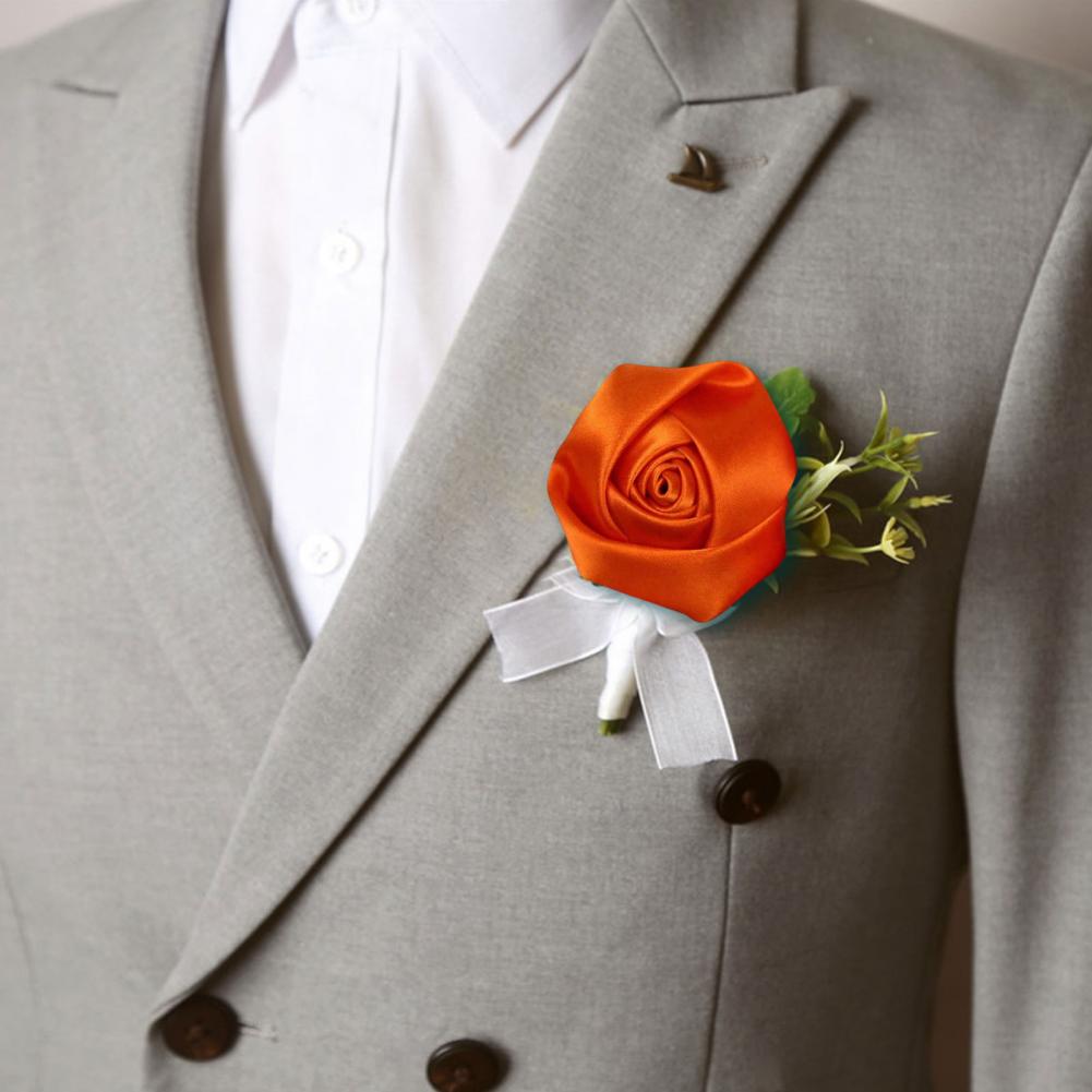 6 ชิ้น Corsage ดอกกุหลาบผ้าซาต - Women Accessories Bouquet บทวิจารณ์และราคา