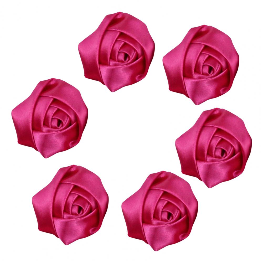 6 ชิ้น Corsage ดอกกุหลาบผ้าซาต - Women Accessories Bouquet บทวิจารณ์และราคา