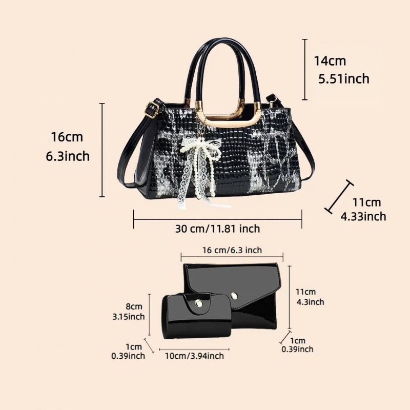 ชุดกระเป๋าถือสตรี ลายหนังจระเข - Women Accessories For Gift บทวิจารณ์และราคา