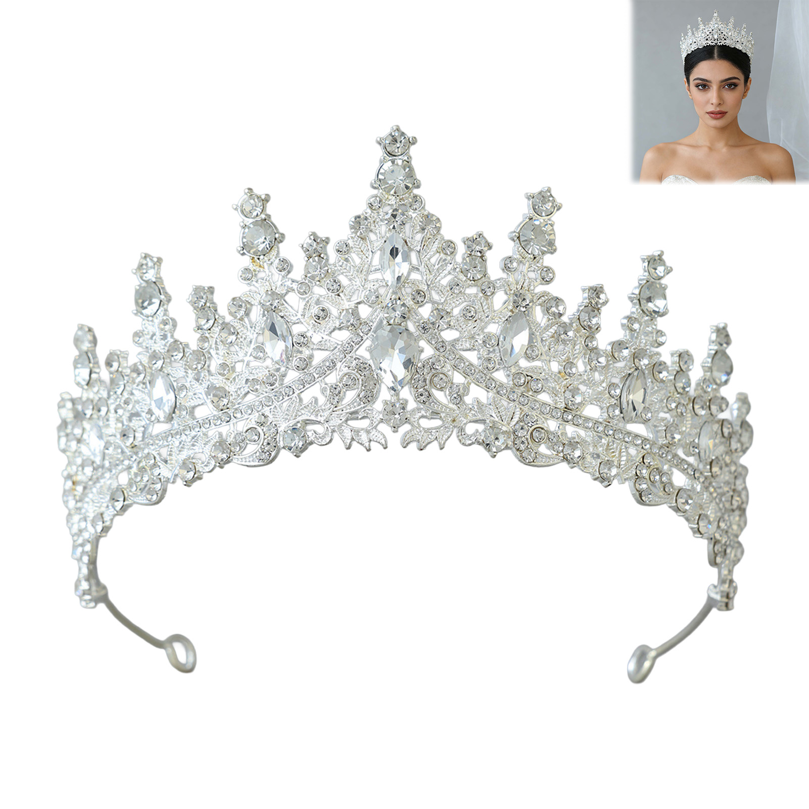 มงกุฎเจ้าสาวประดับเพชรระยิบระย - Women Accessories For Wedding บทวิจารณ์และราคา