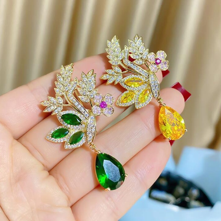 เข็มกลัดรูปดอกไม้ใบไม้สีเขียวเ - Women Accessories Bouquet บทวิจารณ์และราคา