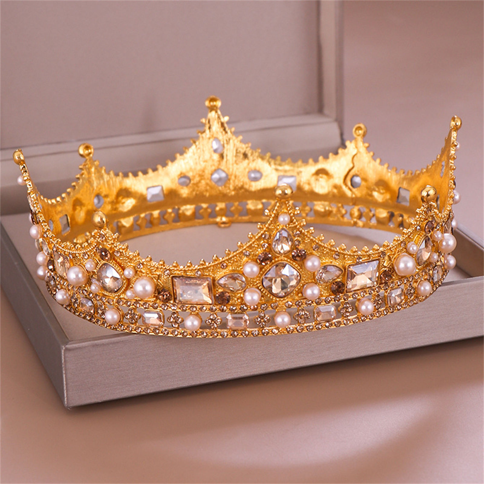 มงกุฎโลหะผสมทรงมงกุฎแบบย้อนยุค - Women Accessories For Wedding บทวิจารณ์และราคา